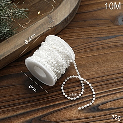 Round Plastic Bead, for Party Decoration, Round, 4mm, 10m/roll