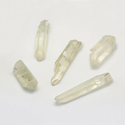 Кварц Подвески из натурального кварца, разнообразные, колонка, 29~61x7~17 мм, отверстие : 2~2.5 мм