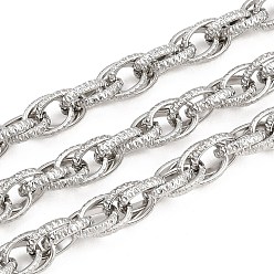 Нержавеющая Сталь Цвет 304 сетчатые веревочные цепи из нержавеющей стали, несварные, с катушкой, цвет нержавеющей стали, 10x7.5x2 мм