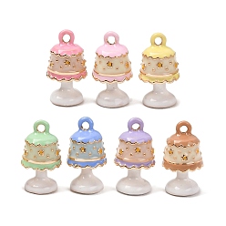 Mixed Color Alloy Enamel Pendants, Table Lamp Charms, Mixed Color, 19x10~10.5mm, Hole: 1.7mm