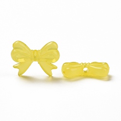 Light Khaki Imitation Jelly Style Acrylic Beads, Bowknot, Light Khaki, 14x18x4.5mm, Hole: 2mm, about 917pcs/500g