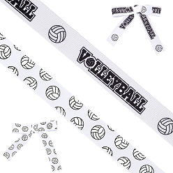 Volleyball 2 рулоны 2 стили полиэстер спортивный мяч напечатанный репсовая лента для шитья украшения, волейбол, 7/8 дюйм (22 мм), 5 ярдов / ролл, 1 рулон / стиль