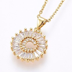 Letter C Подвеска-колье с инициалом из латуни, украшенная микропаве из кубического циркония., с 304 цепи из нержавеющей стали, плоские круглые с буквы, золотые, letter.c, 17.71 дюйм (45 см), Кулон : 22x16x3 мм