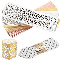 (52) Непрозрачная лаванда 90шт 3цвета бумажные кольца для салфеток, на свадьбу салфетка украшение стола, разноцветные, 170x50x0.2 мм, 30 шт / цвет