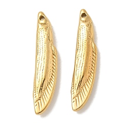 Настоящее золото 18K Ионное покрытие (ip) 304 подвески из нержавеющей стали, очарование рыбы, реальный 18 k позолоченный, 27.5x6x3.5 мм, отверстие : 0.9 мм