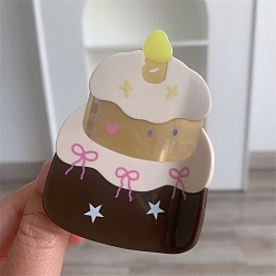 Кокосово-Коричневый Заколки для волос с когтями из ацетата целлюлозы (смола), торт, аксессуары для волос для женщин и девочек, кокосового коричневый, 80x55 мм