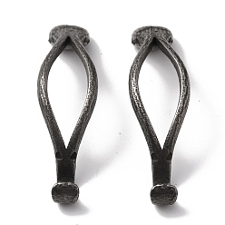 Antique Silver 304 Stainless Steel Hook Clasp, Antique Silver, 55.5x16x9mm, Hole: 4.5x9.5mm