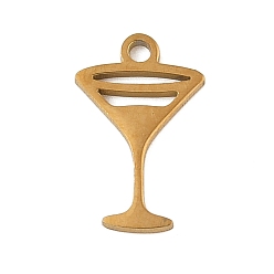 Золотой 304 прелести нержавеющей стали, бокал, золотые, 12x7.5x1 мм, отверстие : 1.2 мм