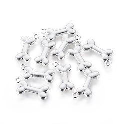 Античное Серебро Сплавочные подвески тибетского стиля, без свинца и без кадмия, кость, античное серебро, 22x11x2 мм, отверстие : 2 мм