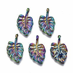 Rainbow Color Подвески из сплава цвета радуги, без кадмия и без свинца, лист, 18x10x1.5 мм, отверстие : 1.6 мм