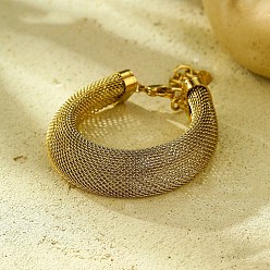 Золотой 304 браслет из нержавеющей стали для женщин, золотые, 9-1/8 дюйм (23 см)