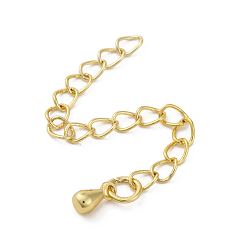 Золотой Латунь заканчивается цепью, долговечный, слеза, золотые, 56~59 мм