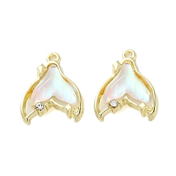 Светло-голубой Стойки подвески обшивки сплава, горный хрусталь и стекло, рыбий хвост, светло-голубой, 17x14x5 мм, отверстие : 1.2 мм