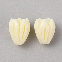 Светлый Золото-желтый Непрозрачные бусины-розы из смолы, с синтетической оболочкой, светлый золотарник желтый, 8.5x7 мм, отверстие : 1.2 мм