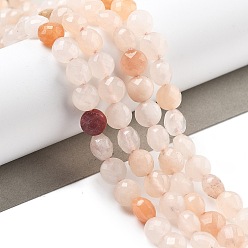 Розовый Авантюрин Натуральный розовый авантюрин бисер нитей, граненые, плоско-круглые, 6~7.5x4~5.5 мм, отверстие : 0.8~1 мм, около 56~70 шт / нитка, 15.31~16.10 дюйм (38.9~40.9 см)