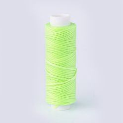 Зеленый газон Вощеный шнур полиэстера, микро шнур макраме, для кожаного проекта, изготовление браслетов, ремонт обуви, переплетное дело, плоский, зеленый газон, 0.8 мм, около 32.8 ярдов (30 м) / рулон