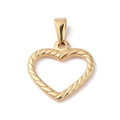 Золотой Вакуумное покрытие pvd 304 подвески из нержавеющей стали, шарма сердца, золотые, 21.5x21.5x2.5 мм, отверстие : 6x3 мм