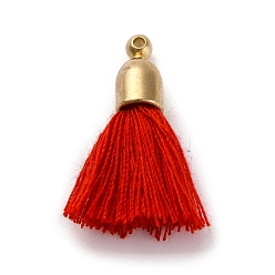 Красный Хлопковые подвески, с обнаружением пластика ccb, тассл, красные, 24.5~30x6 мм, отверстие : 1.4 мм