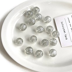 Прозрачный Прозрачные акриловые бусины, с блеском порошок, круглые, прозрачные, 17.7x16.7 мм, отверстие : 6.6 мм
