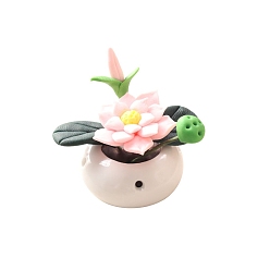 Pink Миниатюрные украшения для растений в горшках из фарфора и полимерной глины, аксессуары для домашнего кукольного домика с микро-ландшафтом, притворяясь опорными украшениями, розовые, 29x40 мм