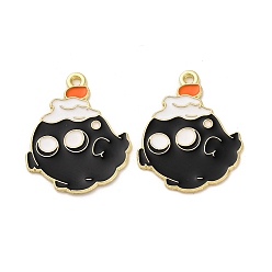Skull Подвески из сплава хэллоуина с эмалью, золотые, череп, 25x20x1.2 мм, отверстие : 1.5 мм