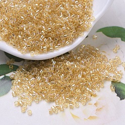 (DB0100) Прозрачный Светлый Топазовый AB Бусины miyuki delica, цилиндр, японский бисер, 11/0, (дБ 0100) прозрачный светлый топаз ab, 1.3x1.6 мм, отверстия: 0.8 мм, около 10000 шт / мешок, 50 г / мешок