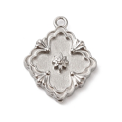 Rhombus 304 подвески из нержавеющей стали, цвет нержавеющей стали, ромб, 18x14x2.5 мм, отверстие : 1.4 мм