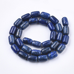 Lapis Lazuli Natural Lapis Lazuli Beads Strands, Barrel, 12x8mm, Hole: 1mm, about 32pcs/strand, 14.9 inch