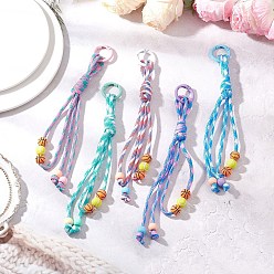 (52) Непрозрачная лаванда 5Подвесные украшения из полиэстера и спандекса, с акриловыми баскетбольными бусинами и пружинными кольцами из сплава, для украшения сумки, разноцветные, 185~195 мм