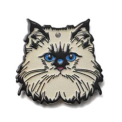 Кукурузный Шелк Печатные акриловые подвески, форма кошки, цвет колоса кукурузы, 29.5x29.5x2 мм, отверстие : 1.8 мм