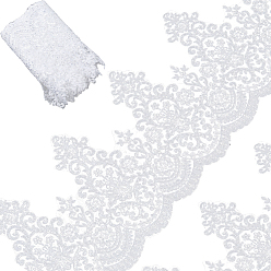 Белый 3.3ярды полиэстеровых нашивок для одежды, цветок, белые, 270x2 мм