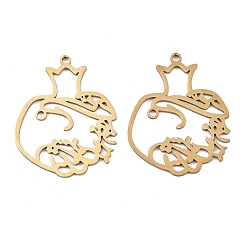 Золотой 201 подвески из нержавеющей стали, бутылка очарование, золотые, 28x22x1 мм, отверстие : 1.4 мм