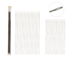 Белый Иглы для бисероплетения из нержавеющей стали с большим ушком, устойчивые к потускнению, игла для бисера, с трубкой для хранения, белые, 120~172x0.7~12 мм, 41 шт / комплект