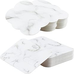Light Grey Marble Texture Pattern Paper Display Cards, Jewelry Display Cards, Rectangle & Cloud Shape, Light Grey, 120pcs/set