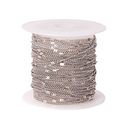 Платина Железные цепи с латунным покрытием, с катушкой, платина, 1.5x1x0.5 мм