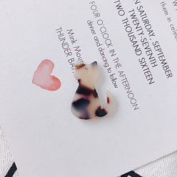 Персиковый Слойка Непрозрачные подвески из ацетата целлюлозы (смолы), кошачье очарование, розовые, 25x17x2.5 мм