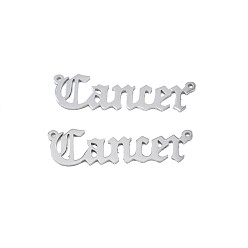 Cancer Non-Tarnish 304 Stainless Steel Connector Charms, Word, Cancer, 9x32x1mm, Hole: 0.8mm