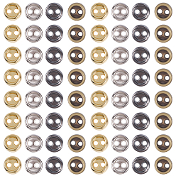 Mixed Color 400Pcs 4 Colors Alloy Buttons, 2-Hole, Flat Round, Mixed Color, 3.5x1mm, Hole: 0.6mm, 100pcs/color