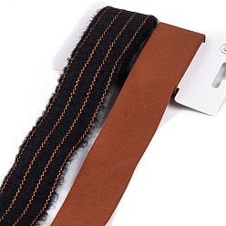 (52) Непрозрачная лаванда 6 ярды 2 стили наборы лент из полиэстера и поликоттона для Хэллоуина, для изготовления бантов, Подарочная упаковка, разноцветные, 1-1/2~1-5/8 дюйм (38~40 мм), 3 ярды / стиль