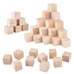 Кукурузный Шелк Незаконченный деревянный кубический блок для рукоделия, цвет колоса кукурузы, 40x40x39 мм, 30 шт