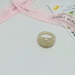 Бледно-Золотистый 1пальцевые кольца из акрила для женщин, бледно золотарник, внутренний диаметр: 18 мм