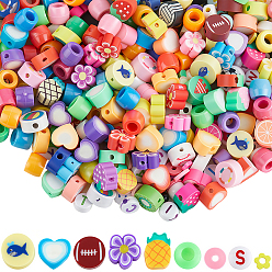 (52) Непрозрачная лаванда Набор для самостоятельной сборки бусин, в том числе бусины из полимерной глины, пластиковые шарики, Акриловые бусины, разноцветные, 4~14x4~12x1~6 мм, отверстие : 1.4~2 мм, 900 шт / комплект