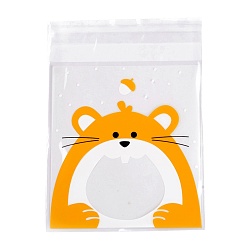 Squirrel Прямоугольные самоклеящиеся пакеты для печенья opp, для выпечки упаковочные пакеты, образец белка, 13x9.9x0.01 см, около 95~100 шт / упаковка