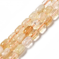 Цитрин Нагретые нити из натуральных цитриновых бусин, колонка, 9x6 мм, отверстие : 1~1.2 мм, около 20~21 шт / нитка, 7.09~7.48 дюйм (18~19 см)