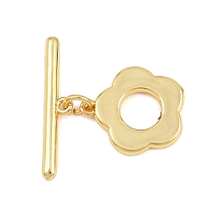 Настоящее золото 18K Латуни Переключить застежками, без кадмия и без свинца, долговечный, цветок, реальный 18 k позолоченный, 4~14.5x12.5~20.5x1.5~2 мм, отверстие : 1 мм