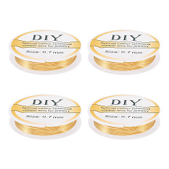 Настоящее золото 14K 4 катит медную проволоку, круглая бисерная проволока для изготовления украшений, долговечный, реальный 14 k позолоченный, 0.7 мм, 21 датчик, около 11.48 футов (3.5 м) / рулон