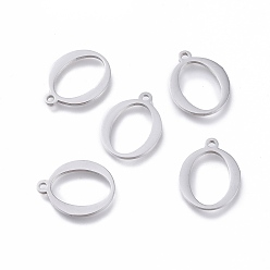 Letter O Устойчивые к потускнению 304 подвески из нержавеющей стали, греческий алфавит, цвет нержавеющей стали, letter.o, 14.4x11x1 мм, отверстие : 1.2 мм