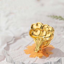 Ballon Tête de timbre en alliage de sceau de cire de ton doré, pour les invitations, enveloppes, emballage cadeau, ballon, 29x25mm