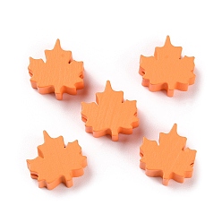 Темно-Оранжевый Бусины из натурального дерева, бусы из осенних листьев, темно-оранжевый, 19.5x19x9 мм