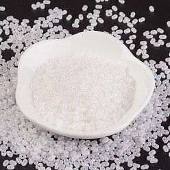Snow MGB Matsuno Glass Beads, Peanut Japanese Seed Beads, Farfalle Butterfly Beads, AB Color Glass Seed Beads, Snow, 4x2x2mm, Hole: 0.5mm, about 15000pcs/bag, 450g/bag